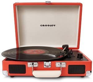 Crosley Plattenspieler - Crosley Cruiser Turntable Tragbarer Schallplattenspieler mit eingebauten Stereo-Lautsprechern im Aktenkoffer-Design mit EU-Netzstecker - Orange
