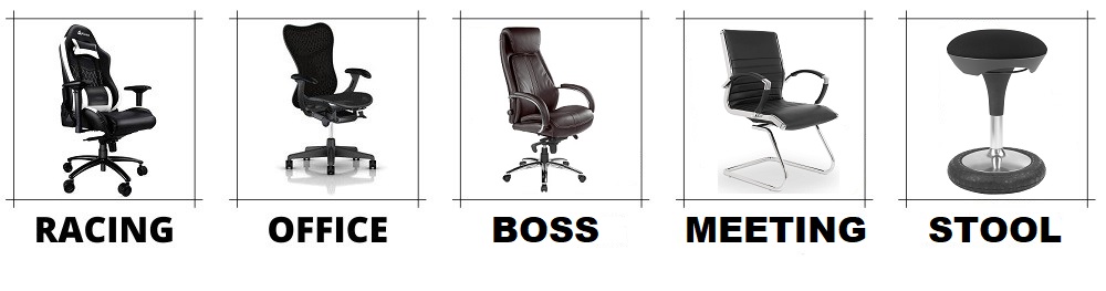 Stile von Bürostühlen