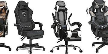 Gaming Stuhl mit Fußstütze