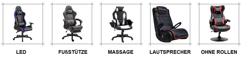Stile von Gaming Stühlen